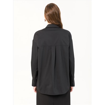 Блузка чёрная прямого силуэта