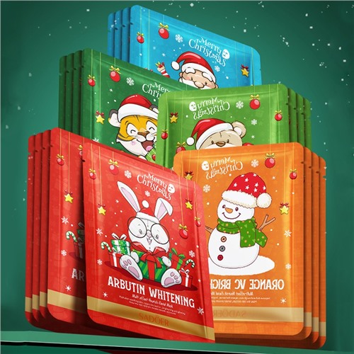 Тканевая маска для лица с морскими водорослями Новогодняя ТИГРЕНОК Sadoer