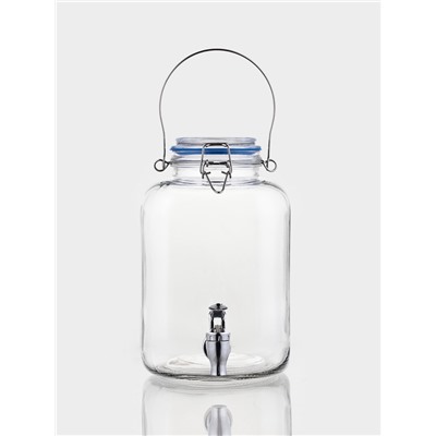 Диспенсер для напитков Magistro «Бугель», 11.5×17 см, с краном и бугельным замком, стекло, прозрачный