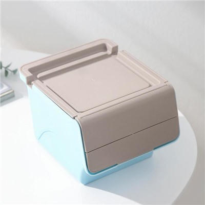 Контейнер пластиковый для хранения с крышкой-полкой, 17×11×11 см, МИКС