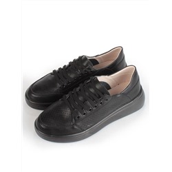05-PDD180-6 BLACK Кроссовки женские (натуральная кожа)