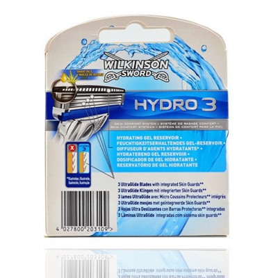 Сменные Кассеты Wilkinson HYDRO 3 (8шт)