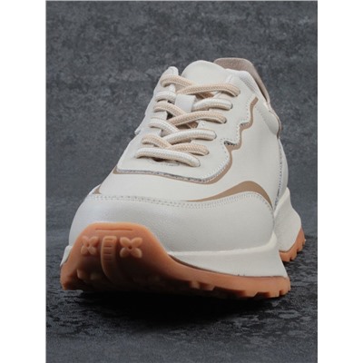 03-YC353-1 BEIGE Кроссовки женские (натуральная кожа)