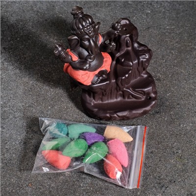 Подставка для благовоний «Ганеша», стелющийся дым, 12×8 см