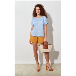 Блузка лен F212-1130 pale blue