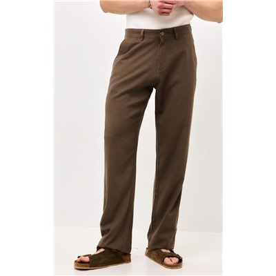 Брюки льняные мужские F111-0851 светло-коричневые