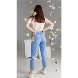 Женские летние брюки Брюки 7/8 джинс голубой зауженные на резинке