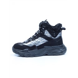 04-8524-4 BLACK Ботинки женские зимние (искусственные материалы)