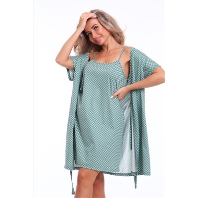 Пеньюар женский с сорочкой Флора 045