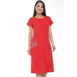 Платье летнее красное с карманом