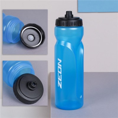 Бутылка для воды ZEON WB105 для активных видов спорта, пищевой hi-quality LDPE, 750ML цвет BLUE/уп100