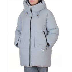 8362 GRAY/LT. BLUE Куртка зимняя женская оверсайз (200 гр. холлофайбер)