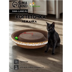 Когтеточка-лежанка «Пижон» из гофрокартона с кошачьей мятой «Пчелка», 45×9 см