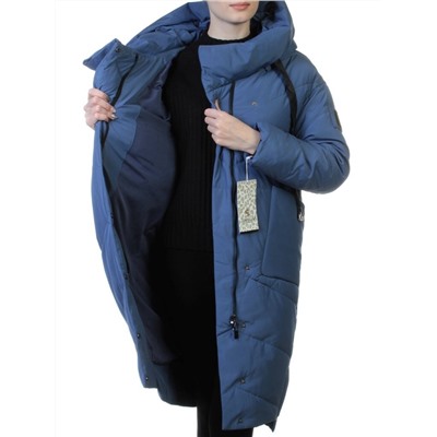 8058 GRAY/GREEN Пальто женское зимнее (био-пух)