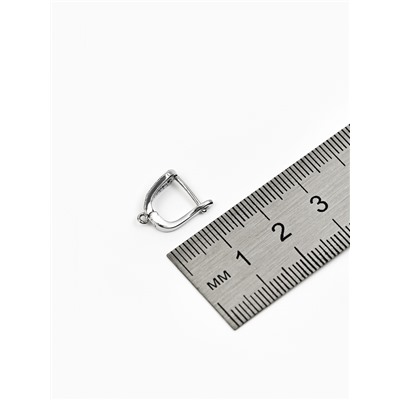 Швензы с английской застежкой с цирконом «Капля», белые в серебре (1 пара)