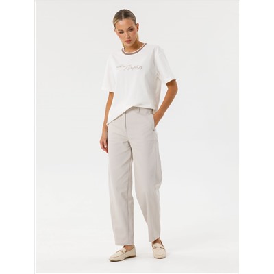 Брюки укороченные в цвете сафари