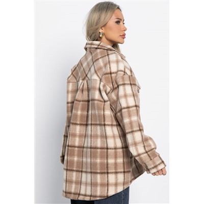 Пальто-рубашка Хармони (бежевая) Б15039-5М
