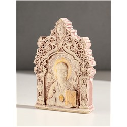 Икона «Николай Чудотворец», с подвесом, 12×8×2 см, гипс, роспись