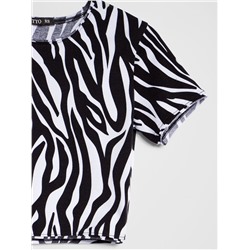 Футболка с коротким рукавом, Zebra Black/White
