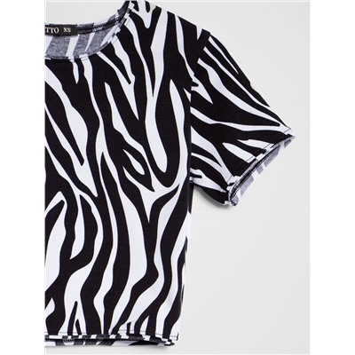 Футболка с коротким рукавом, Zebra Black/White