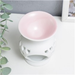 Аромалампа для эфирных масел «Сеточка из сердец», керамика, 9×7.5×7.5 см, МИКС