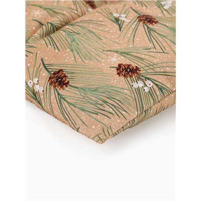 Подушка на стул «Этель» Spruce branches, 42×42×7 см, бежевая