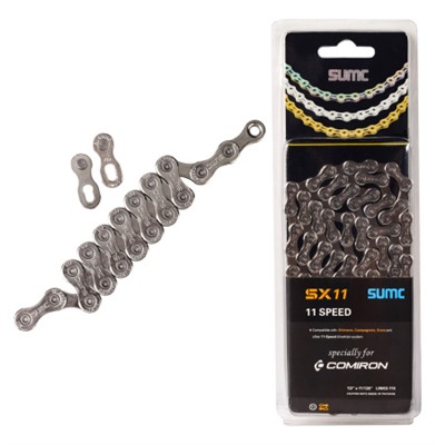 Велосипедная цепь SUMC 11 speed SX11NP 1/2"x11/128" 116L ГОСТ 30442-97 ISO 9633/уп 50 /