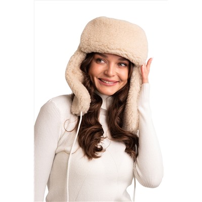 Шапка ушанка РОДИНА цвет бежевый