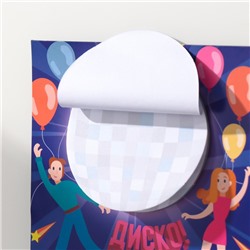 Магнит на холодильник с блоком для записей «Диско», 12.5×12.5 см