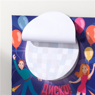 Магнит на холодильник с блоком для записей «Диско», 12.5×12.5 см