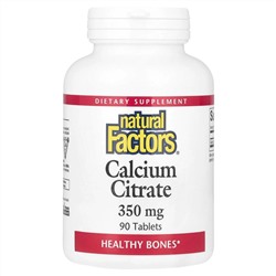 Natural Factors, цитрат кальция, 350 мг, 90 таблеток