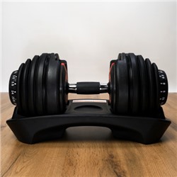 Гантель разборная Woohooo Elite Power со ступенчатой регулировкой / 15 позиций от 2,5 -24 кг / черный