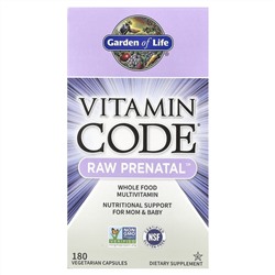 Garden of Life, Vitamin Code®, RAW Prenatal ™, 180 вегетарианских капсул