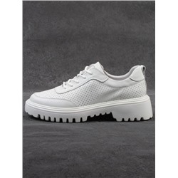 03-YH329-1 WHITE Полуботинки женские (натуральная кожа)