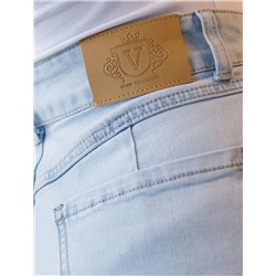 Джинсы-трубы из эластичного денима