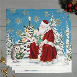 Новогодний Набор сервировочных салфеток Этель Christmas time, 40х40см 4 шт