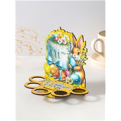 Подставка для 5 яиц «Зайка», жёлтая, 17×14×10 см