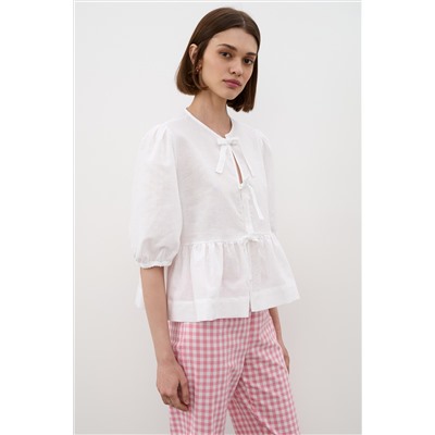 Брюки  TR2535_Pink Checkers/Розовый, белый