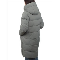 7715 GRAY/GREEN Пальто зимнее женское (200 гр. холлофайбер)