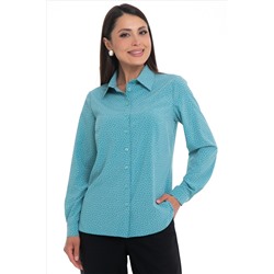 Рубашка мятного цвета в горошек