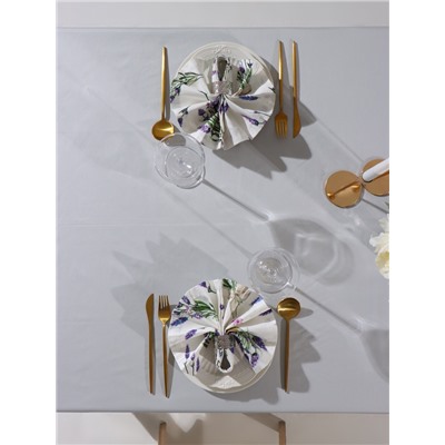 Набор салфеток с декоративными кольцами «Этель» Lavender, 40×40 см - 4 шт., 100% хлопок, саржа