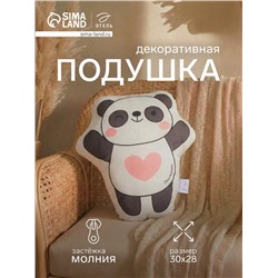 Подушка декоративная «Этель. Панда», 30×28 см, велюр