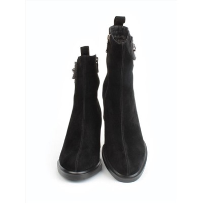 04-M3-L811 BLACK Ботинки зимние женские (натуральная замша, натуральный мех)