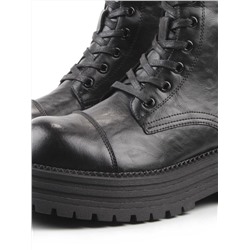 01-A13-1 BLACK Ботинки демисезонные женские (натуральная кожа)