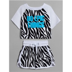 Футболка + шорты, Zebra Black/White