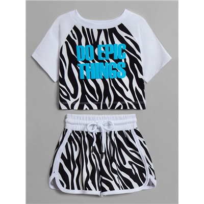Футболка + шорты, Zebra Black/White