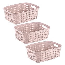Корзина HobbyLife Rattan, размер M, с ручками, 19.5х26х9 см, цвет МИКС