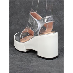 08-QL6989-1B WHITE Босоножки женские (натуральная кожа)