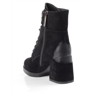 04-XR135-1 BLACK Ботинки зимние женские (натуральная замша, натуральный мех)