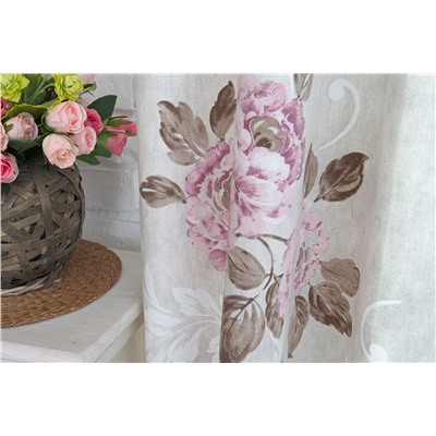 Комплект штор Flowers-16, цикламен цветы (df-200604-gr)